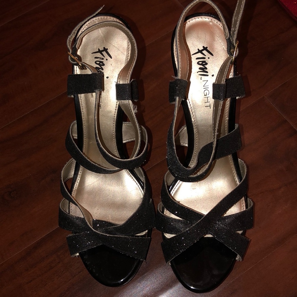 Sparkly Black Fioni Night High Heels
